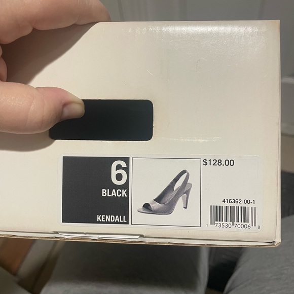 Banana Republic black leather open toe heels - Picture 7 of 7